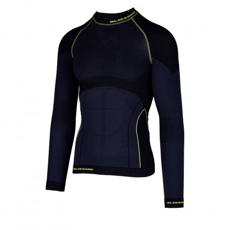 Чоловіча термофутболка з довгим рукавом BLIZZARD-SHORT CUT-Mens long sleeve, anthracite/neon yellow