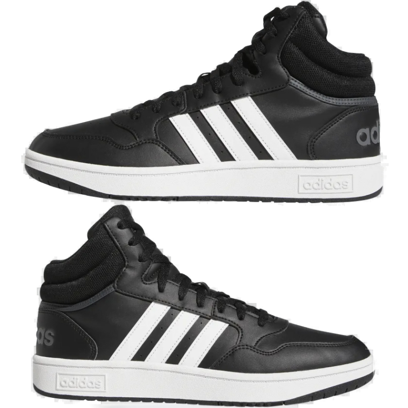 Чоловіче рекреаційне взуття ADIDAS-Hoops 3.0 Mid M core black/cloud white/grey six Чоловіче рекреаційне взуття ADIDAS-Hoops 3.0 Mid M core black/cloud white/grey six -