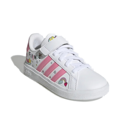 Дитяче спортивне взуття для дівчаток ADIDAS-Grand Court Minnie Mouse EL K cloud white/bliss pink/grey