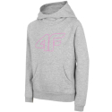 Дівочий худі з капюшоном 4F JUNIOR-GIRLS SWEATSHIRT JBLD002-25M-GREY MELANGE - thumbnail 2