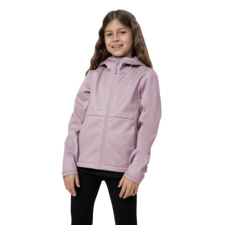 Дівоча туристична софтшелл куртка 4F JUNIOR-SOFTSHELL JACKET F042-52S-LIGHT VIOLET