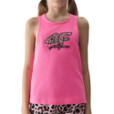 Дівчачий топ 4F JUNIOR-TSHIRT-4FJWSS24TTSHF1141-54N-PINK NEON - thumbnail 3