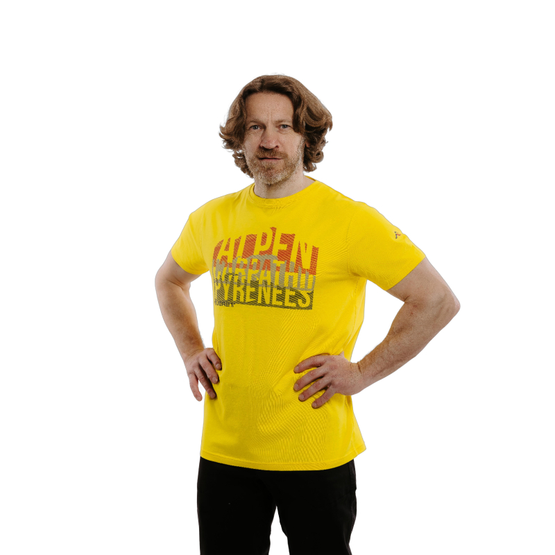 Чоловіча туристична футболка з коротким рукавом EVERETT-Tee ALKAPY yellow