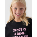 Дівчача толстовка 4F JUNIOR-SWEATSHIRT-JWAW24TSWSF1214-20S-DEEP BLACK - thumbnail 2