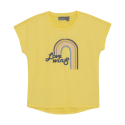 Дівчаче футболка з коротким рукавом COLOR KIDS-Long T-shirt W. Print -S/S-3557-Banana Cream - thumbnail 1