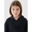 Дівочий худі з капюшоном 4F JUNIOR-SWEATSHIRT-JWAW24TSWSF1218-20S-DEEP BLACK - thumbnail 2