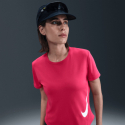 Жіноча бігова футболка з коротким рукавом NIKE-W NK TEMPO SWSH HBR DF SS TOP RUSH PINK/WHITE - thumbnail 3
