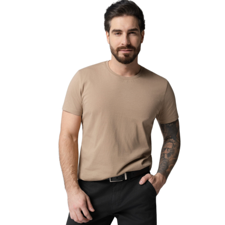 Чоловіча футболка з коротким рукавом VOLCANO-T-BAS BEIGE
