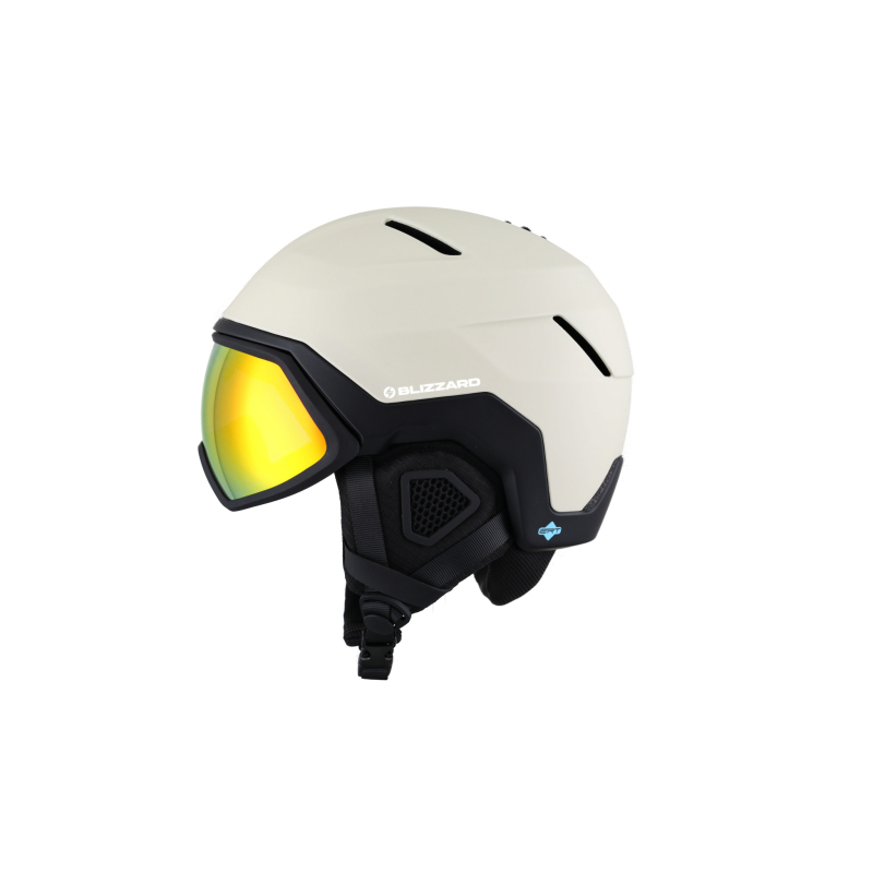 Лижний шолом з щитом BLIZZARD-Horizon Visor ski helmet, beige/black matt, red REVO lens S2