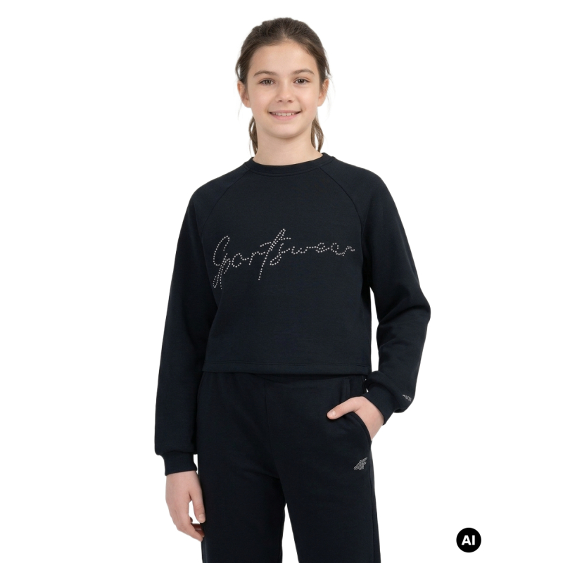 Дівчача толстовка 4F JUNIOR-SWEATSHIRT F2705-20S-DEEP BLACK