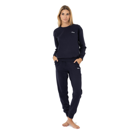 Жіночий спортивний костюм FILA-LONG BRUSHED FLEECE PYJAMAS-FPW4181-624 Deep Navy